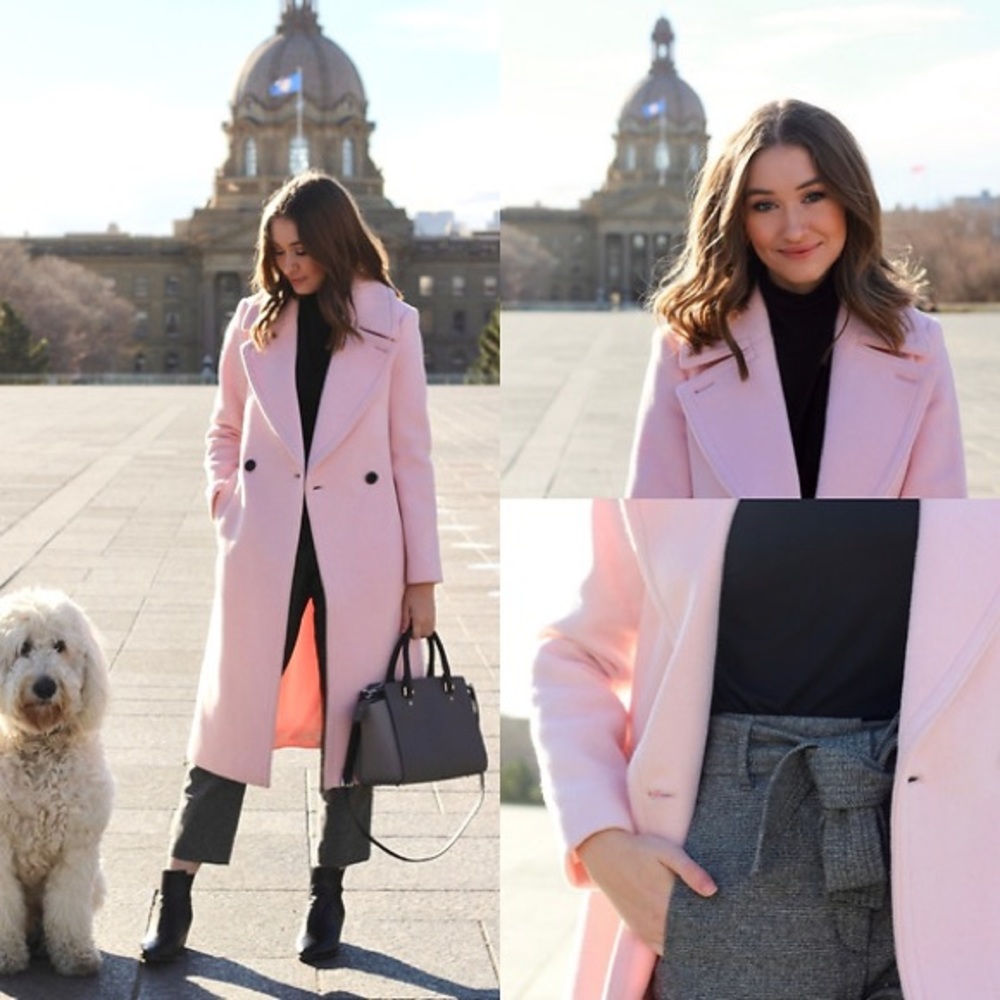 Club Monaco Daylina pastel pink wool coat